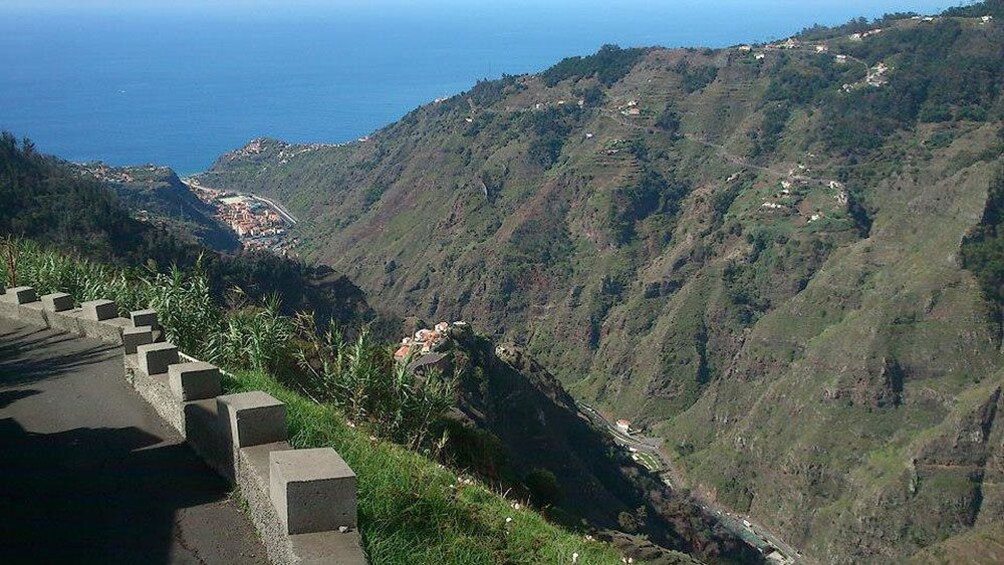 View of the mountains along the coast on Madeira Island