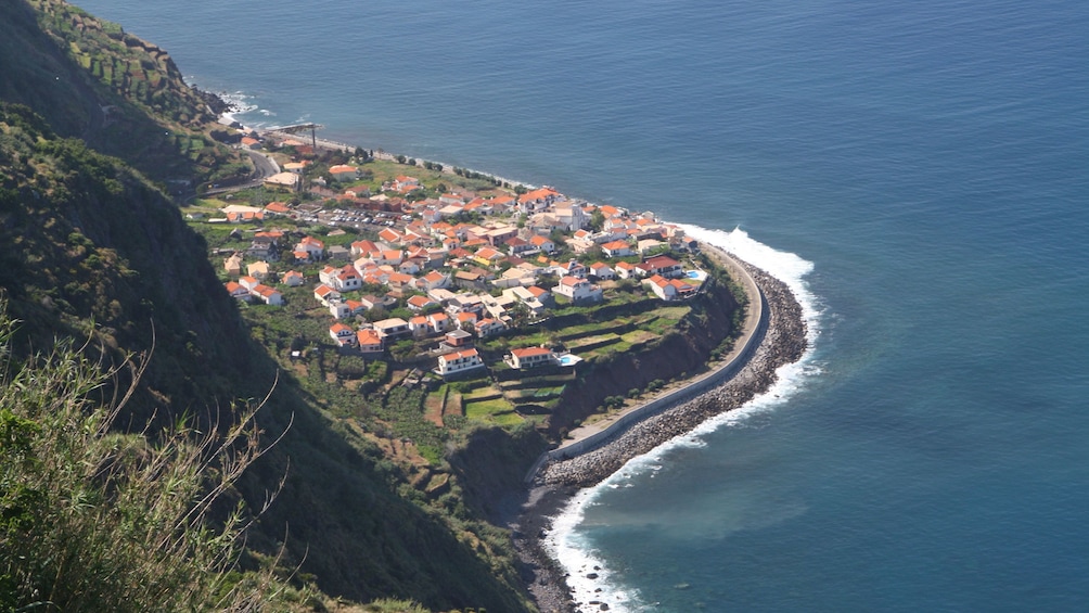 Aerial view of coastal tow on Madeira Island