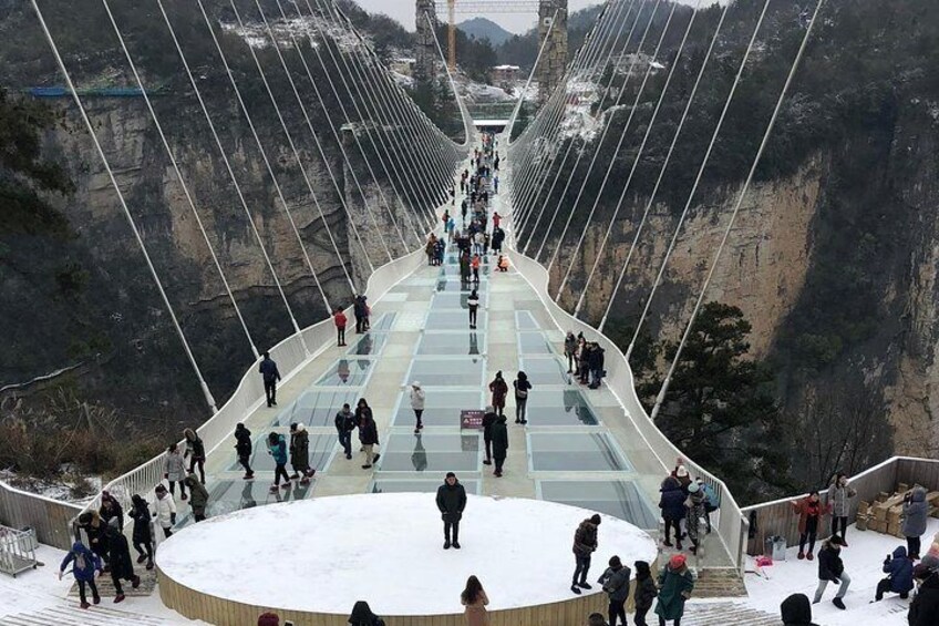 Glass bridge in winter time 