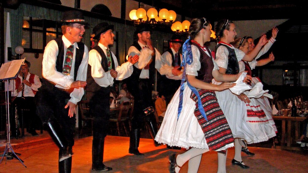 Traditional folk dancers in Budapest