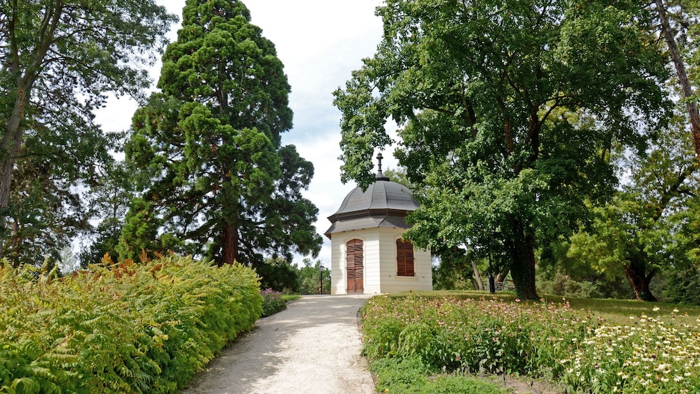 A garden with a pagoda in budapest