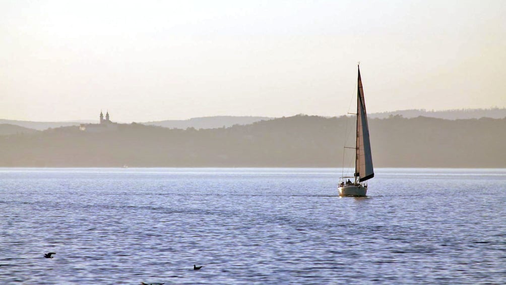 A sailboat on Lake Balaton