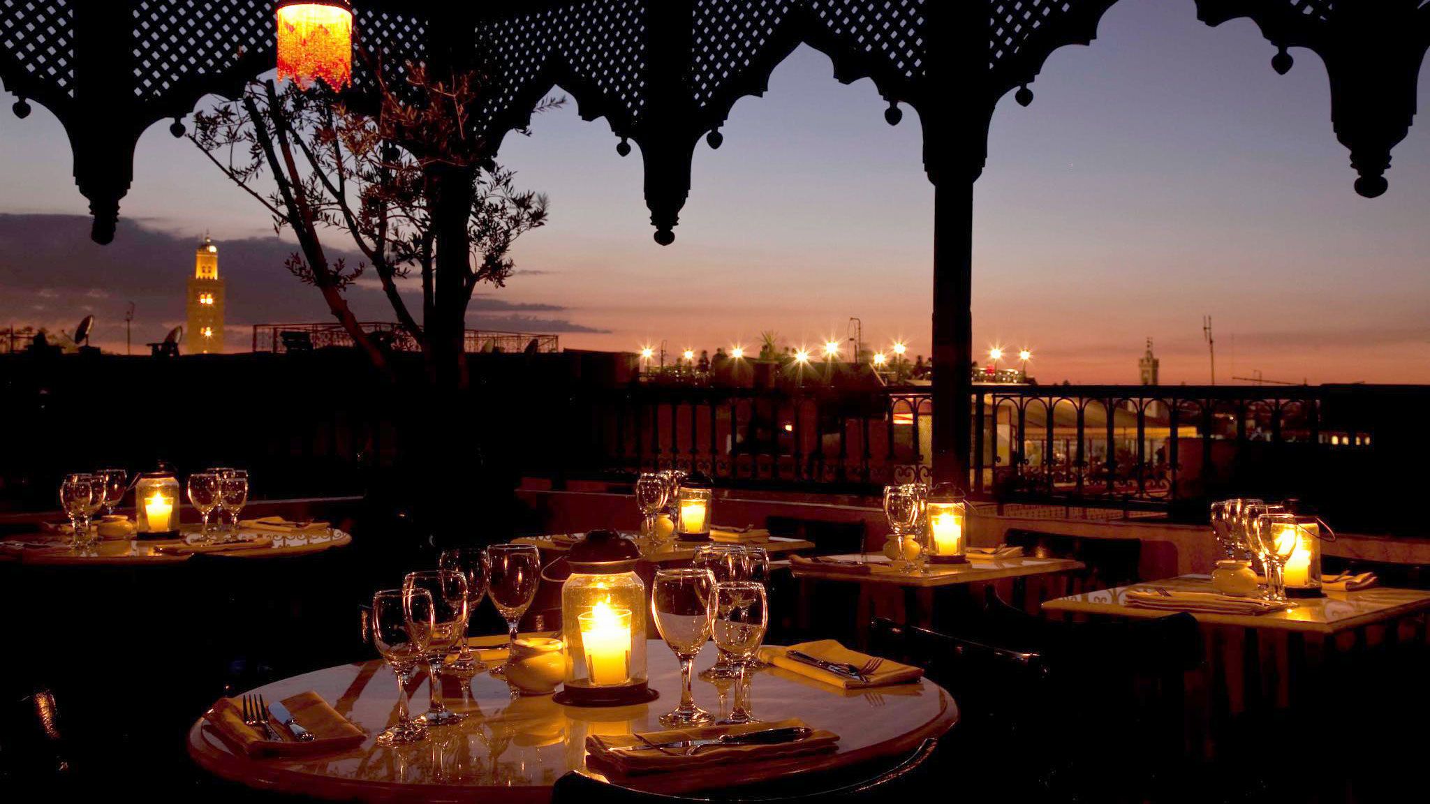 Sunset Dinner at Le Salama over Jemaa el-Fnaa Square