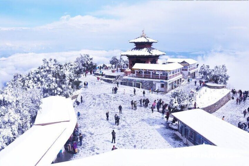 Snowfall At Chandragiri Hills