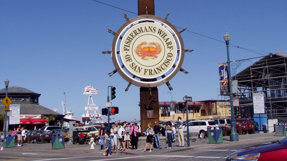 small group at the Fishermans Wharf in San Francisco