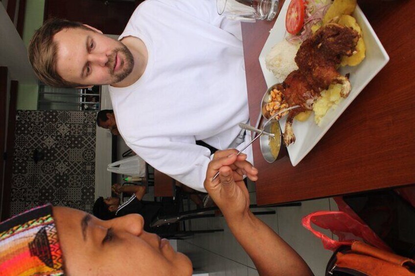 costumers enjoying bizarre food