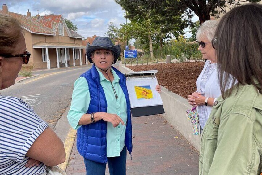 Explaining the history of the Zia Sun symbol on the New Mexico sate flag.