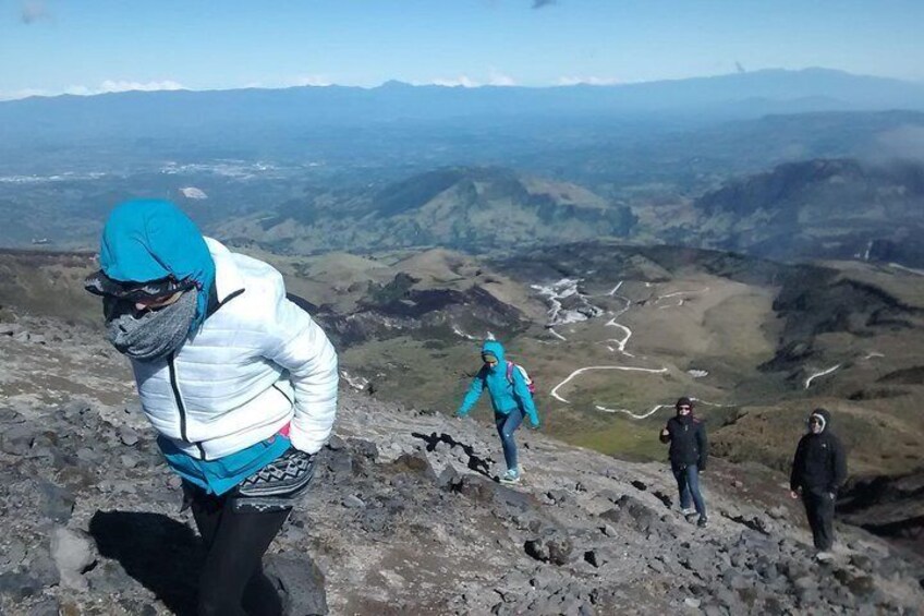 Ascending to the volcano