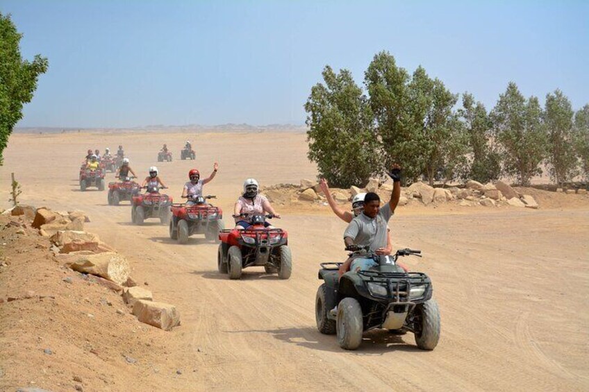 Hurghada Desert Safari on Quad Bikes With Camel for 3 Hours 