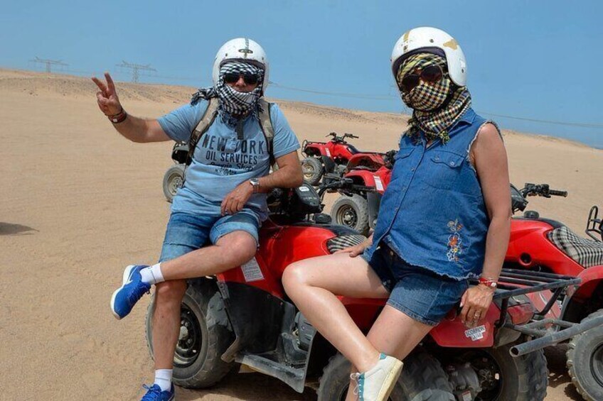 Hurghada Desert Safari on Quad Bikes With Camel for 3 Hours 