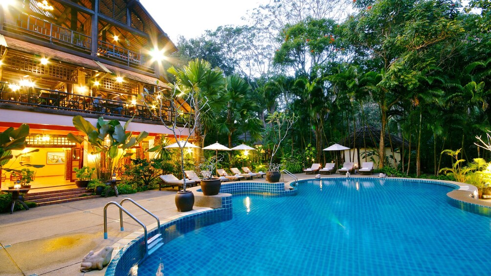 Hotel pool in the Kanchanaburi Province