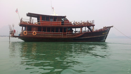 Boat on the Pranburi River in Thailand