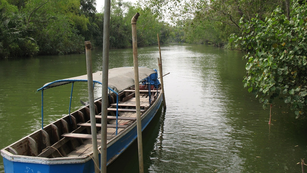 Boat on the Pranburi River in Thailand