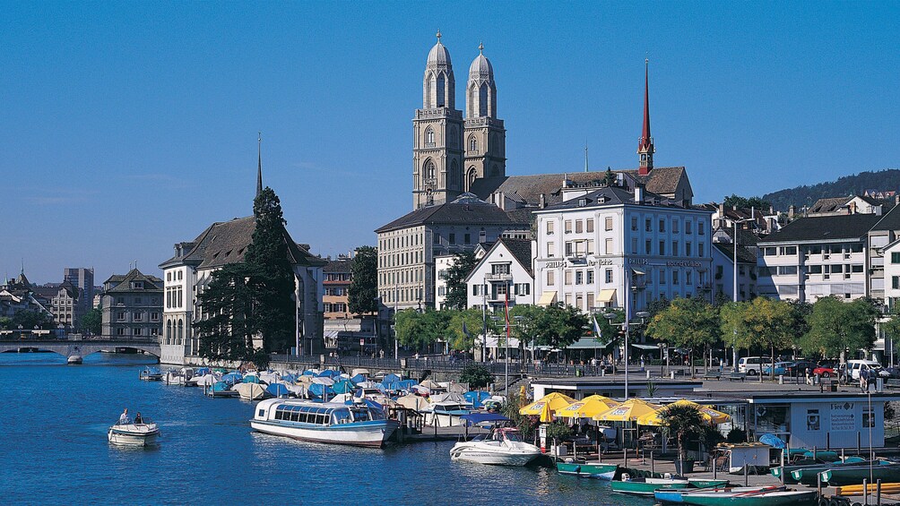 City along the bank of the Limmat River in Zurich