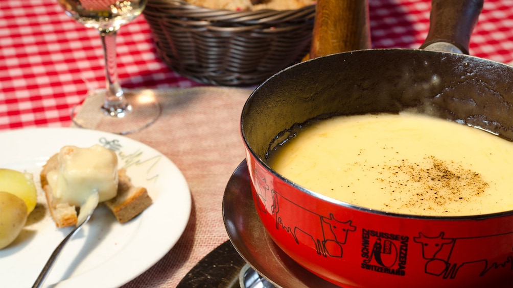 Cheese fondue at a restaurant in Zurich