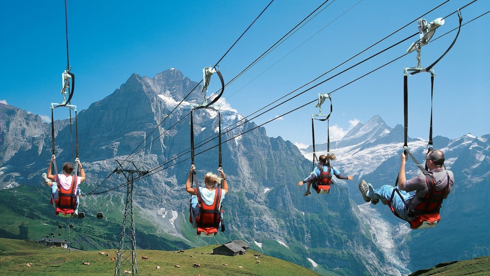 Getting a lift at the mountains in Zurich