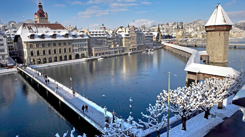 Bridges over the river in Lucerne