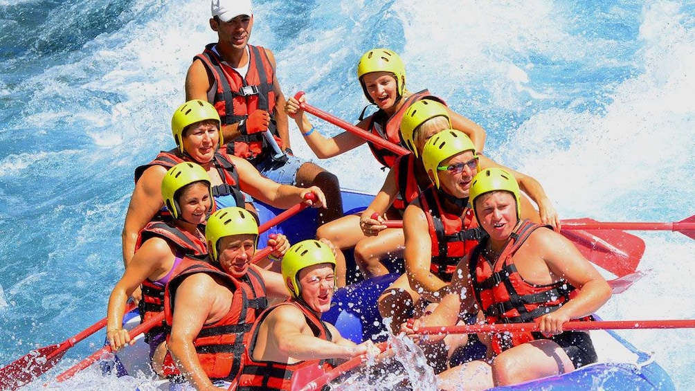 A group of people rafting in Antalya