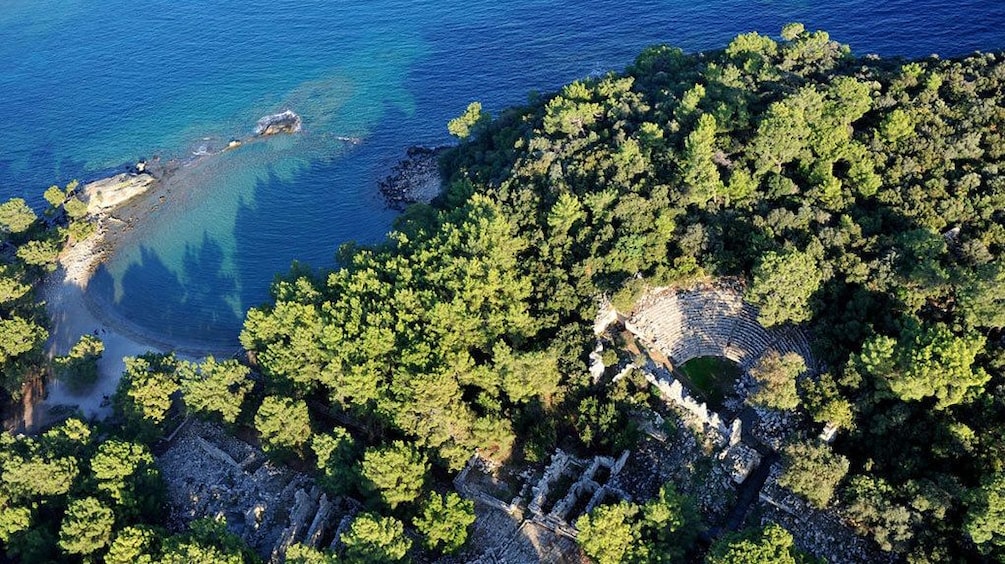 Aerial view of ruins in Phaselis