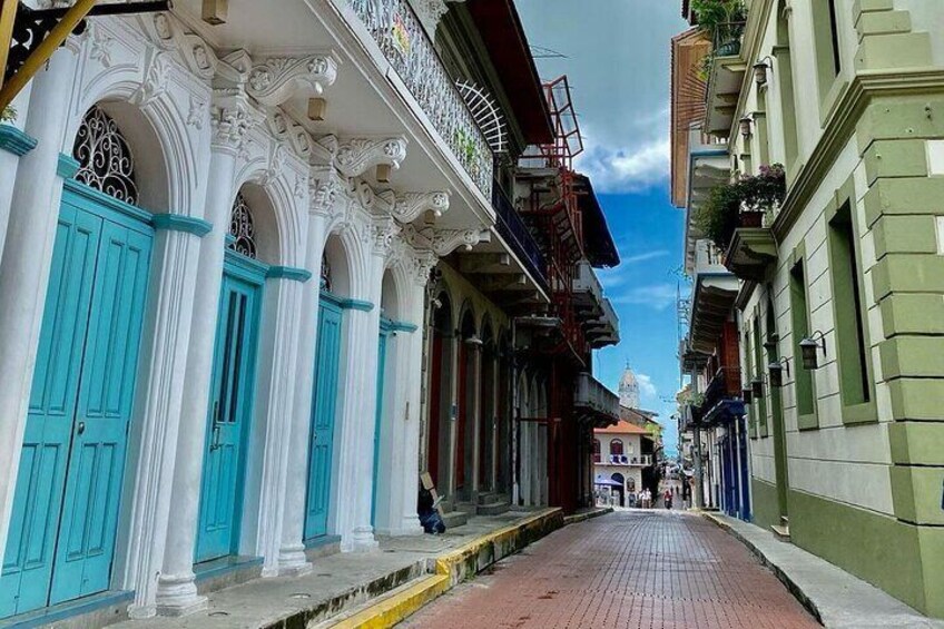 Walking through Casco Viejo in Panama City