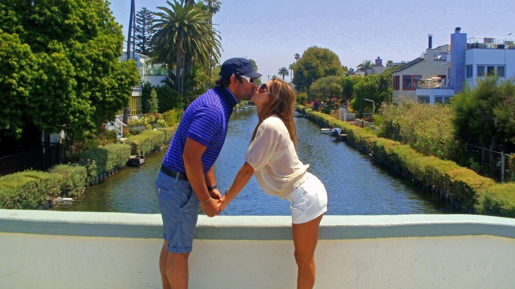 Couple kissing in Southern California 