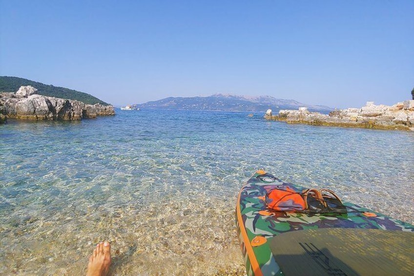 Paddleboarding in the island