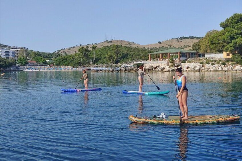 Paddleboarding in the islands of Ksamil