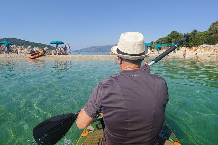 Paddleboarding in the islands of Ksamil