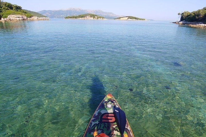 Paddleboarding in the islands of Ksamil