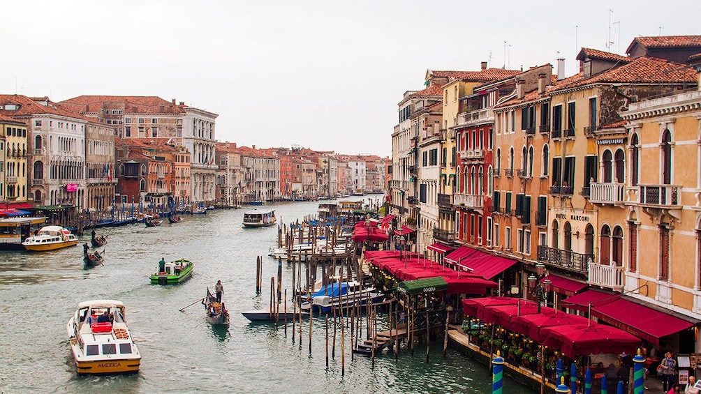 navigating the water channel in Venice