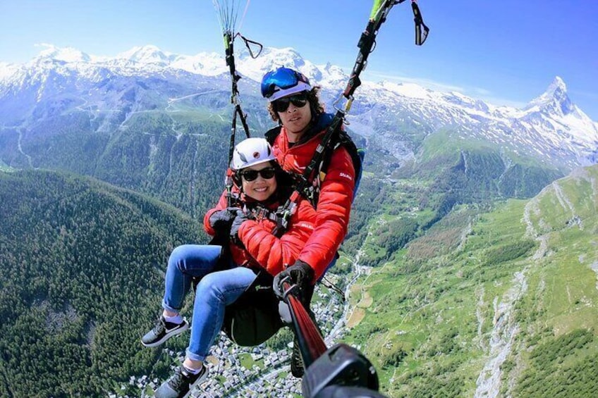 Paragliding mountain flight