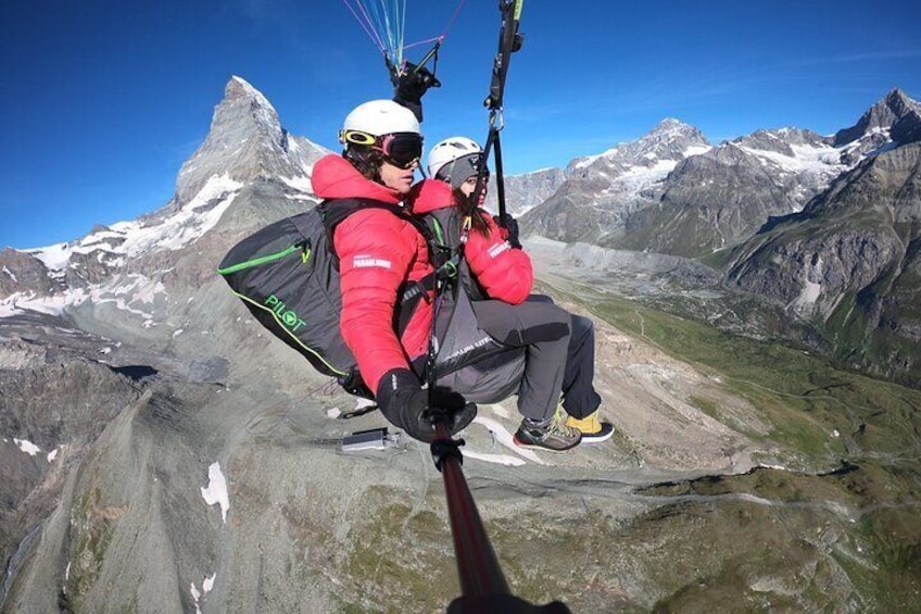 Paragliding mountain flight