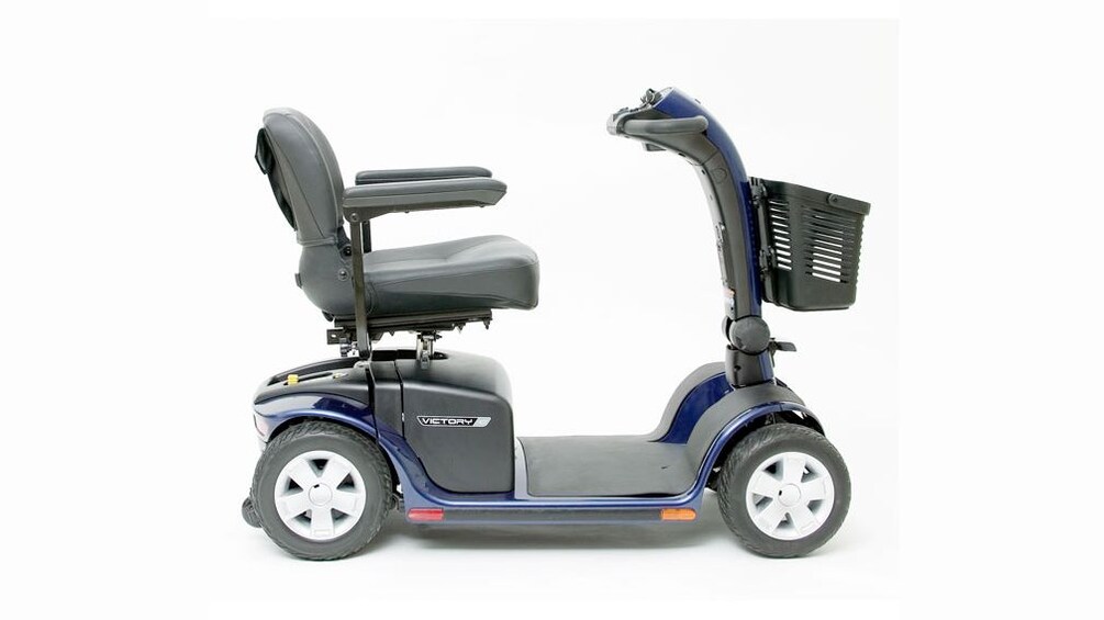 Side view of a rental scooter 