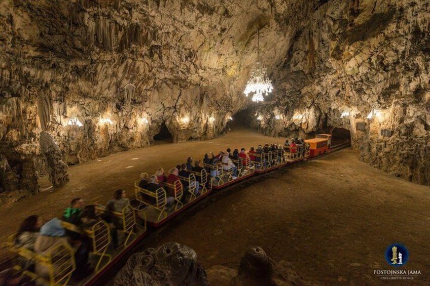 A train in Postojna cave. 