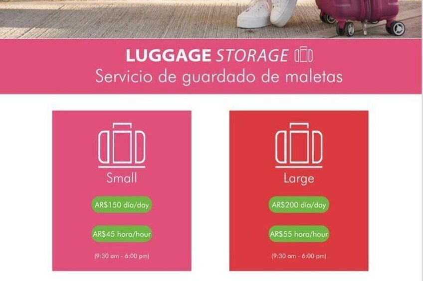 The AIRBNB arrived from the Valijas to Mendoza!

Find us in Julio A Roca 529, Mendoza city, Argentina

Keep the bags

Luggage storage