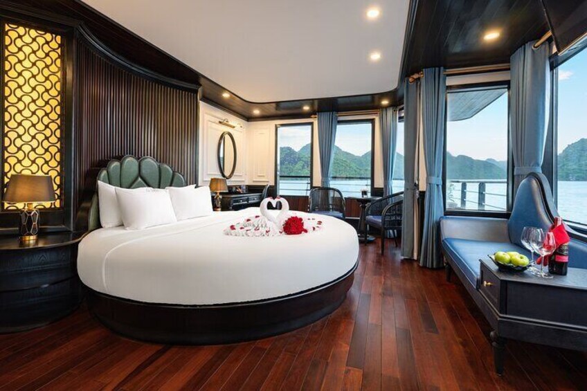 V.I.P Suite Cabin on Luxury 5 Star Cruise in Halong Bay (2D/1N)