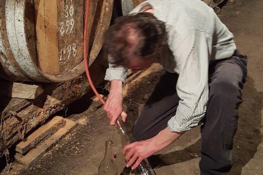 Meeting a craft distiller sampling some cognac the old way