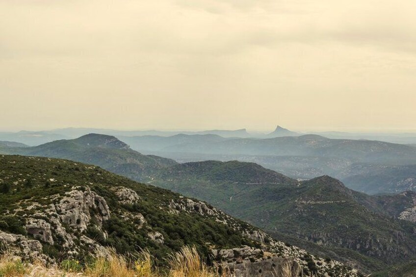 Pic Saint Loup seen from Mont Saint Baudile