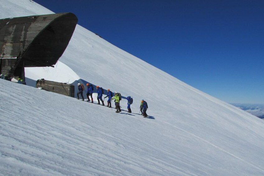 Ascending Villarrica Volcano, La Capilla sector