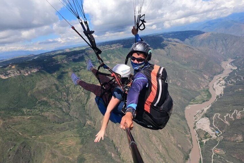 Paragliding in the grand canyon of chicamocha