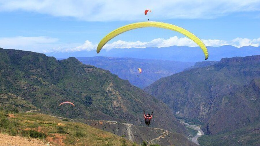 Paragliding in the grand canyon of chicamocha