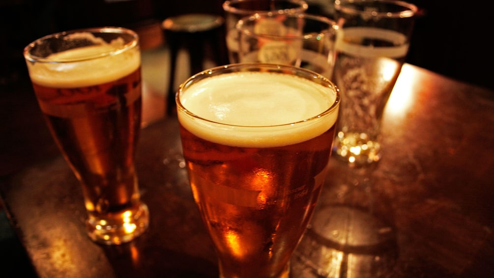 Beer at bar on Haunted Pub Tour in Denver