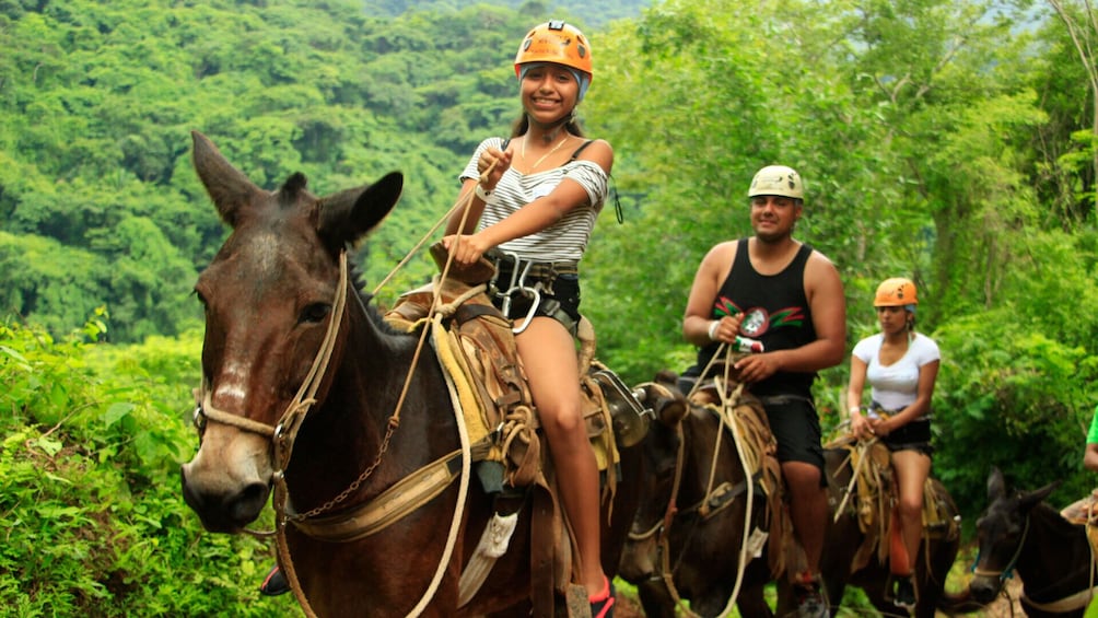 Group on horseback ride through the Sierra Madre Mountains