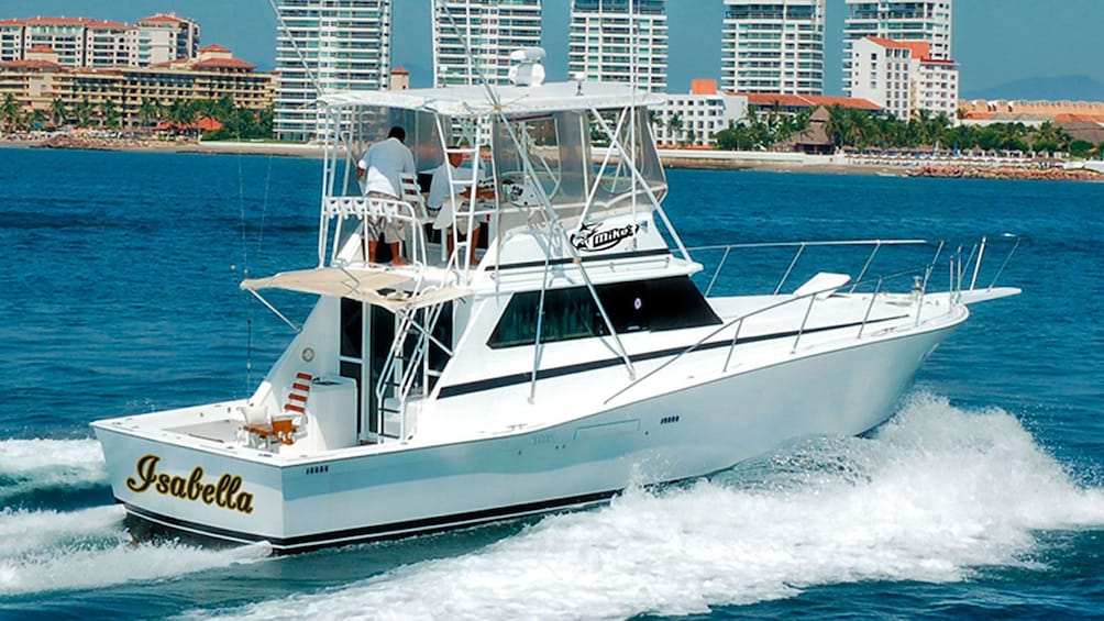 Fishing boat heading out to the coast of Puerto Vallarta