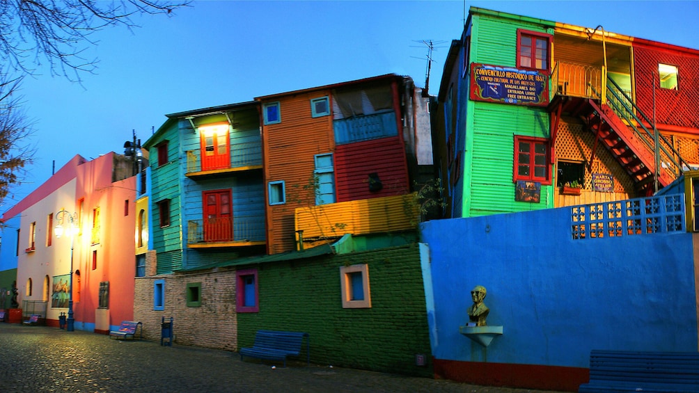 vibrant colored residential buildings in Argentina