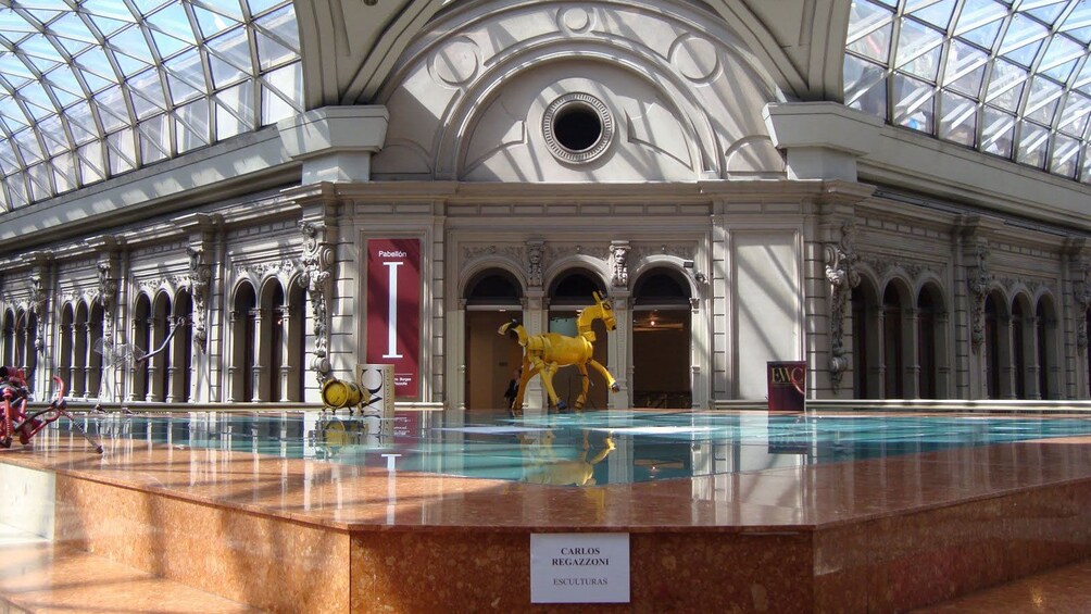 cartoonish horse sculpture inside a museum in Argentina