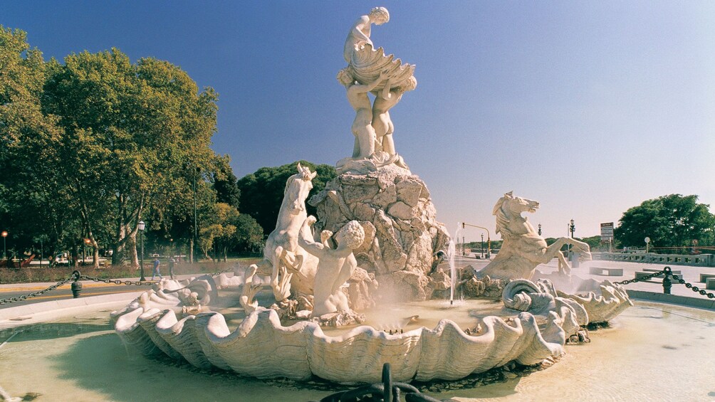 white stone sculpture water fountain in Argentina