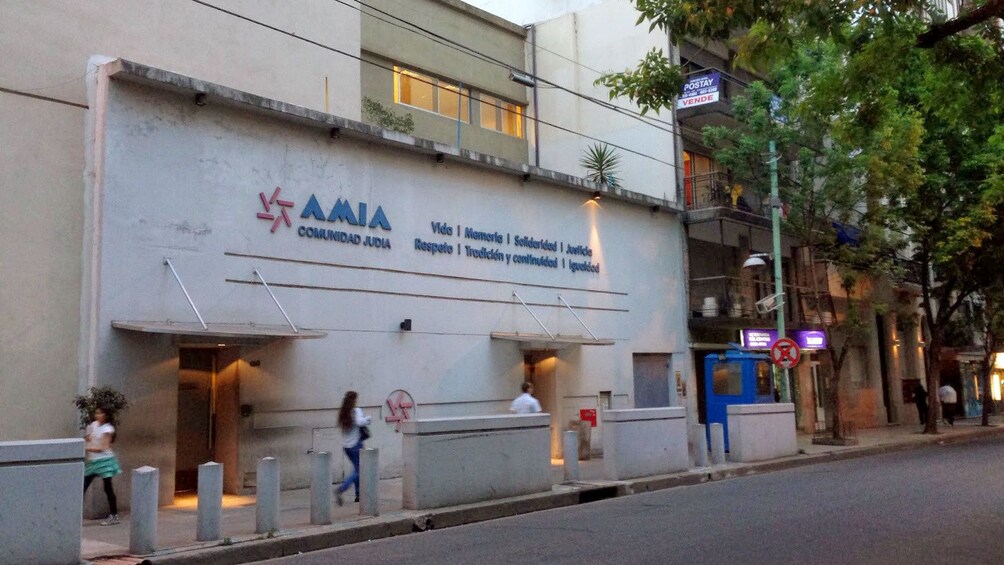 outside of a local Jewish center in Argentina