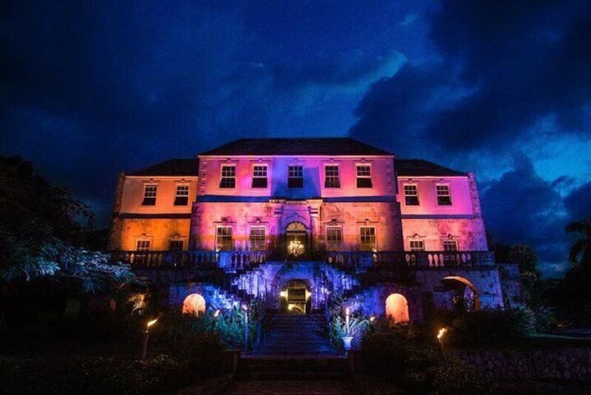 Rose Hall great house at night