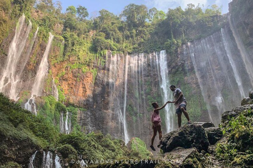 Tumpak Sewu Waterfall from the bottom